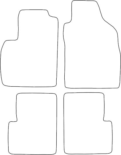 Set Velour Mats Fitting Fiat 500 2007 Blue Edging