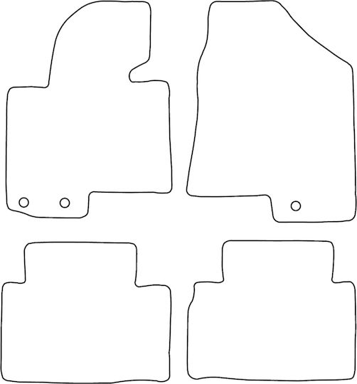 Set Velour Car Mats Hyundai iX35 2010-2015 Black Raised Sides