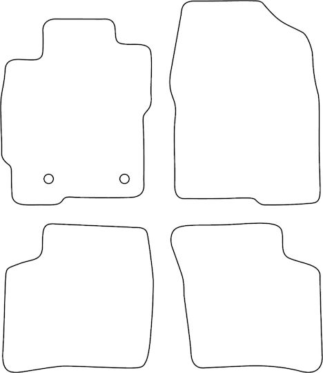 Set Velour Mats Matching Toyota Prius Ii 2003-2009 Blue Edging