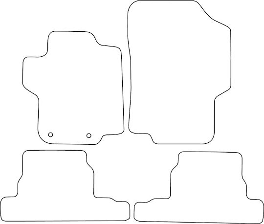 Set Velour Mats Matching Peugeot 1007 2005-2009 Black Edging