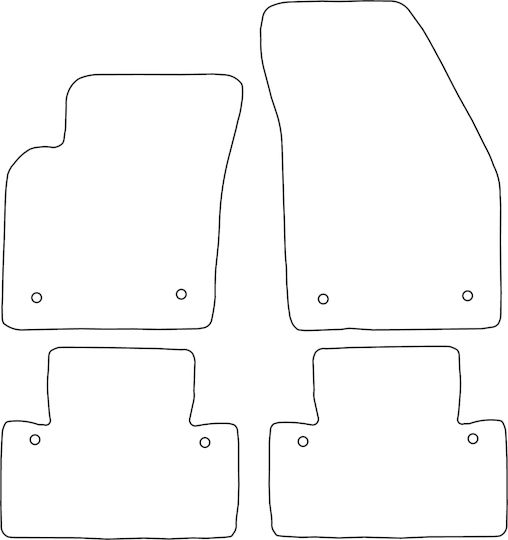 Set Covorașe Velur Potrivite Volvo V50 2004-2012 Margine Roșie