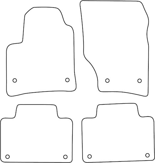 Set Velour Car Mats Fitting Porsche Cayenne I 2002-2010 Red Edging
