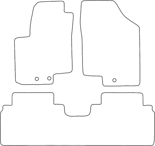 Set Covorașe Auto Velur Compatibil Hyundai Ix20 2010-2019 Margine Roșie