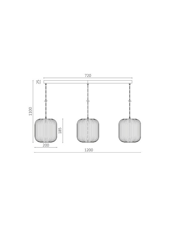 Braytron Pendant Light Rail with Socket E27
