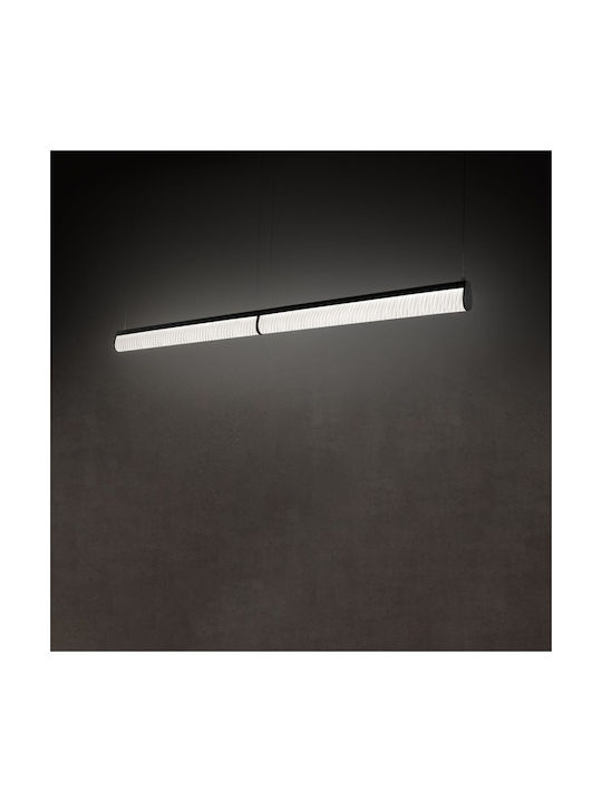 Slamp Modula Double Plisse Κρεμαστό Φωτιστικό Μαύρο LED με Θερμό Λευκό Φως Ράγα 192x5.5εκ.