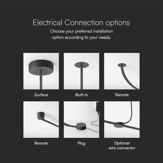 V-TAC Pendant Light Black