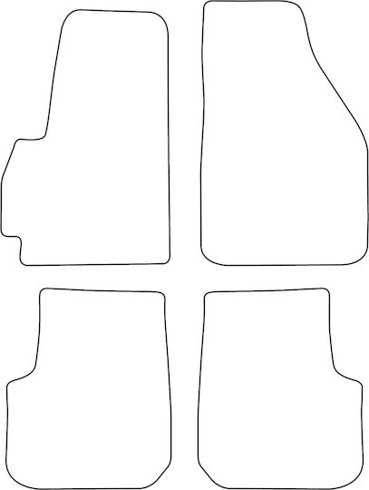 Set Velour Floor Mats Fitting Hyundai Atos 1998-2002 Red Edging