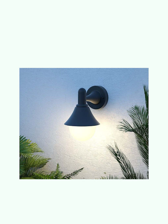 Inlight Rabun Стенно Външно Осветително Тяло с Абажур E27 IP44 24.5x23.5εκ.