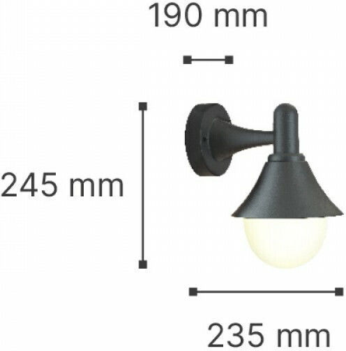 Inlight Rabun Wandmontierte Außen-Hutleuchte E27 IP44 24.5x23.5εκ.