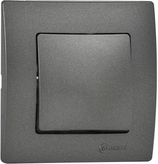 Makel Lillium Recessed Wall Switch Lighting One-Way with Frame Gray