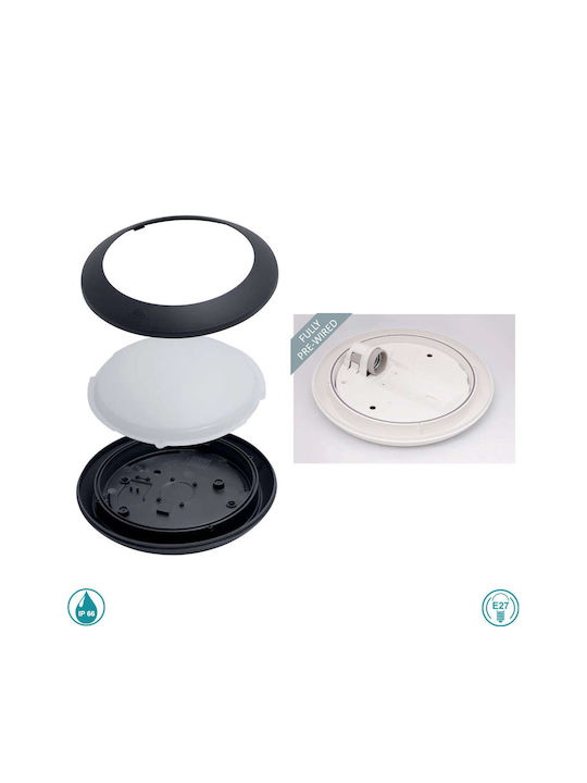 Eurolamp Επιτοίχια Εξωτερική Πλαφονιέρα E27