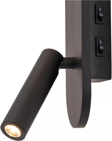 Lucide Lightning Lamp Wall with Integrated LED and Warm White Light Black
