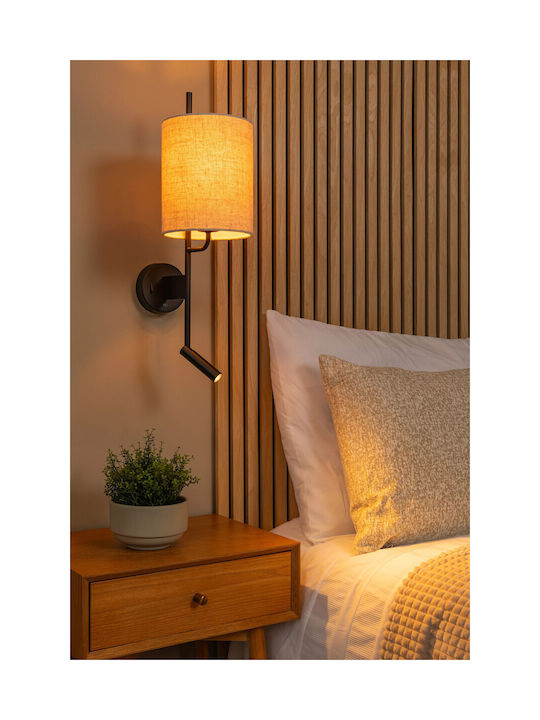 Lucide Lightning Magic Leuchte Wand mit Fassung E27 mit USB-Anschluss Schwarz