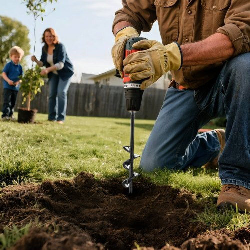 Vevor Auger Drill Bit 1.57 X 8.67 In Earth Spiral Post Hole Digger Planter Tool