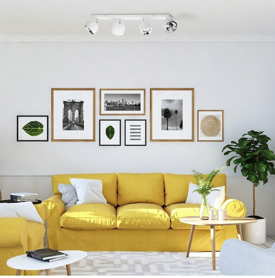 Spot Light Μοντέρνο Φωτιστικό Μπάνιου/Πίνακα με Ενσωματωμένο LED και Φυσικό Λευκό Φως Ασημί 40εκ.