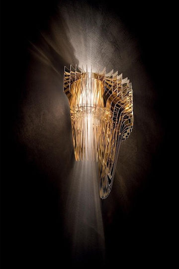 Slamp Aria Leuchte Wand Gold 41x41cm