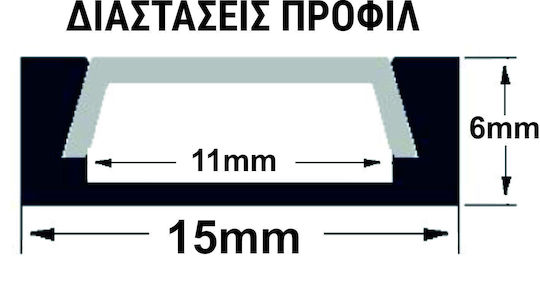 Adeleq External Aluminum Profile for LED Strip 100x1.5x0.6cm