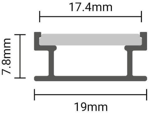 Eurospot Aluminium Bodenprofil Silber LED-Streifen L=2m Milchige Abdeckung Eu5126