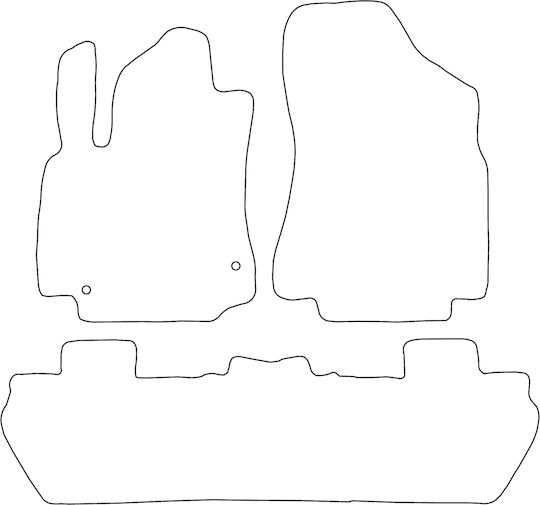 Set Velour Mats Matching Peugeot Partner 2 Tepee 5-seat 2008-2018 Blue Edging