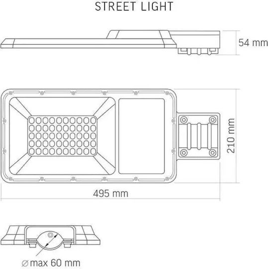 Videx Lampă Solară Stradală 100W Alb Rece 5000K cu Fotocelulă și Telecomandă IP65