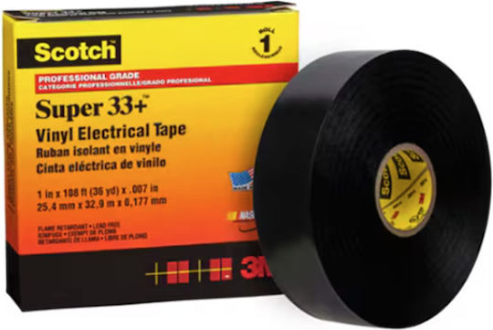 3M Insulation Tape 19mm x 20m Scotch Super 33+ Black