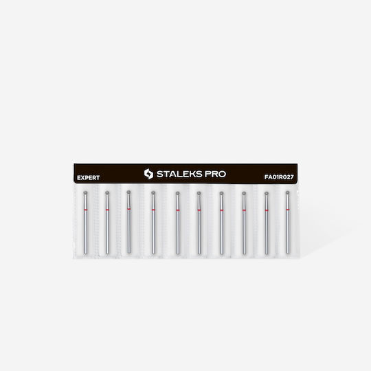 Staleks Nail Drill Diamond Cutter Bit with Ball Head Red