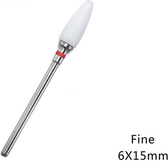 UpLac Safety Nail Drill Ceramic Bit with Cone Head Red