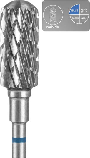 Staleks Nail Drill Carbide Bit with Barrel Head Blue