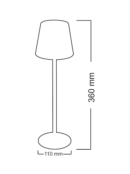 Adeleq Metal Table Lamp LED with Black Shade and Base