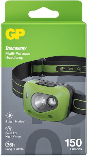 Discovery Headlamp LED IPX4 with Maximum Brightness 150lm Green