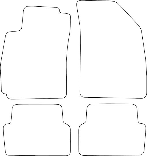 Set Velour Mats Matching Chevrolet Aveo Iii 2011 Blue Edging