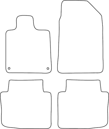 Velour Car Mat Set Compatible with Citroen C6 2005-2012 Black Edging