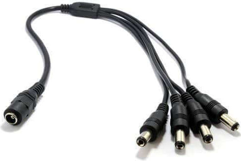 CyberPro Connection Plug for CCTV Systems DC Power Splitter 1 Female to 4 Male Black CP-DCS4