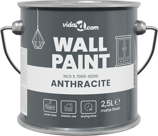 vidaXL Plastic Hidrocolor pentru Utilizare Intern Anthracite 2.5lt