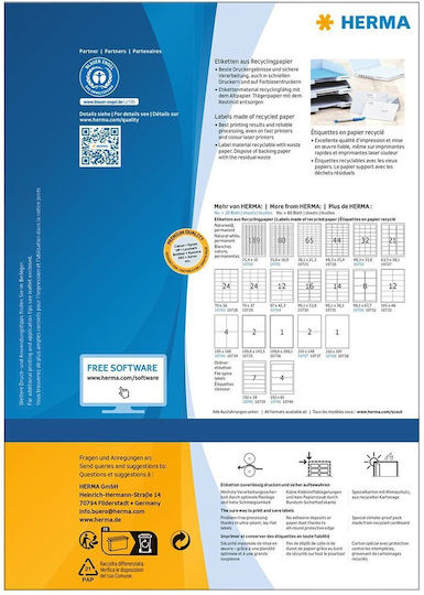 Herma Αυτοκόλλητες Ετικέτες Α4 Ορθογώνιες 38.1x21.2mm