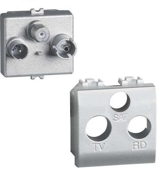 Bticino TV and Satellite Antenna Socket Basic in Silver color NT4210M2DN
