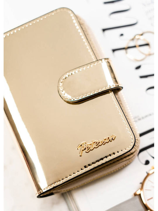 Klein Leder Damen Geldbörse Gold