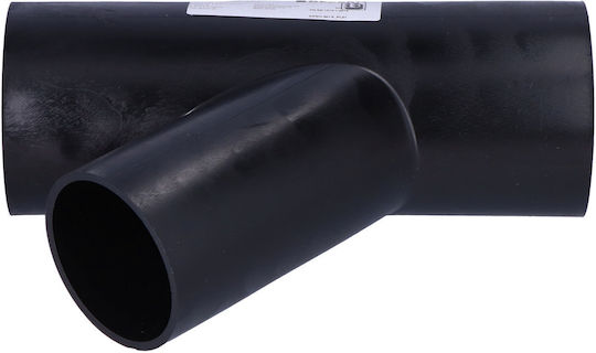 Pehd 90x75/45 Abgewinkelter T-Stück Schwarz Polyethylen Drainage