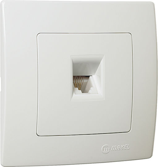 Makel Lillium Einzeln Netzwerksteckdose RJ45 Mit Rahmen In Weiß Farbe 32001035