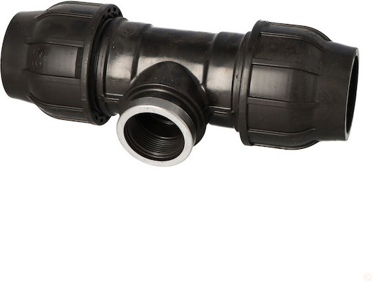 Pp 90° Clamp T-Stück 63x6/4""x63 Gw Innengewinde Pn16 Pe Rohre Schwarze Farbe