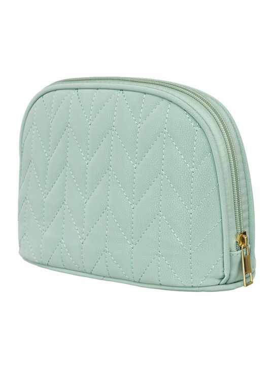 Praktische Damen-Make-up-Tasche In Grün Mit Fischgrätenmuster Peterson