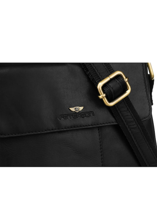 Piele Geantă pentru bărbați De umăr / tip crossbody Neagră