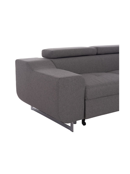 Encore Colțar Canapea Pat cu Colțul din Dreapta și Spațiu de Depozitare Gri 285x205x90cm