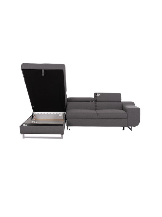Encore Ecke Sofa Sofa mit Linke Ecke & Stauraum Gray 285x205x90cm