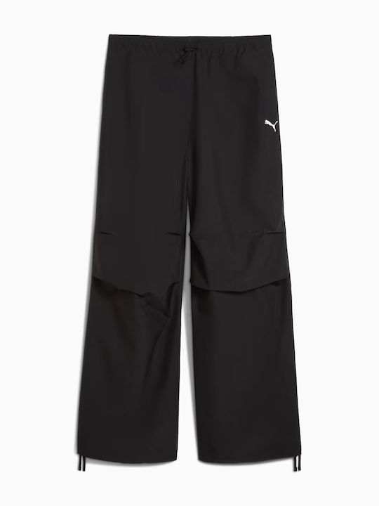 Dama Tesatura Pantaloni cu Croială Relaxată Black