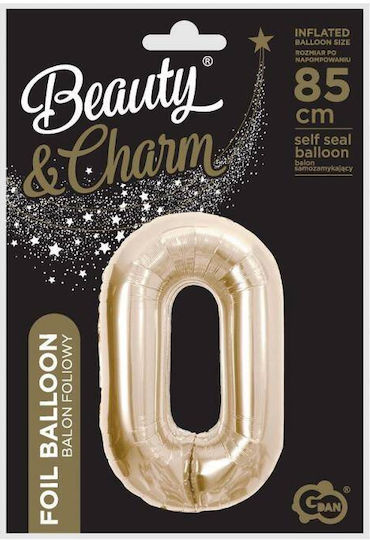 Balloon Foil Jumbo Number 0 Gold 85cm