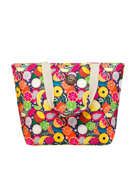 Large Women's Shopper Bag Fruit Motif