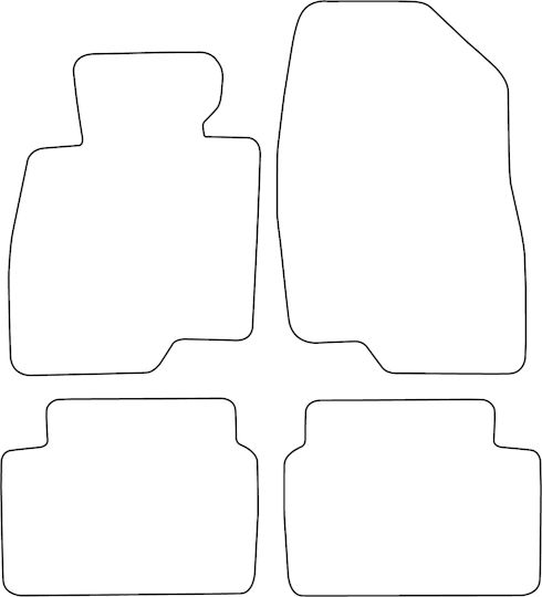 Set Velour Mats Fitting Mazda 3 Iii 2013-2018 Red Edging