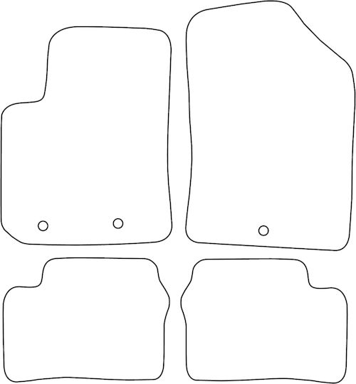Set Covorașe Velur Potrivire Kia Picanto Ii 2011-2017 Margine Neagră