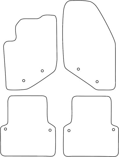 Set Covorașe Velur Potrivite Volvo S80 I 1998-2006 Margine Albastră